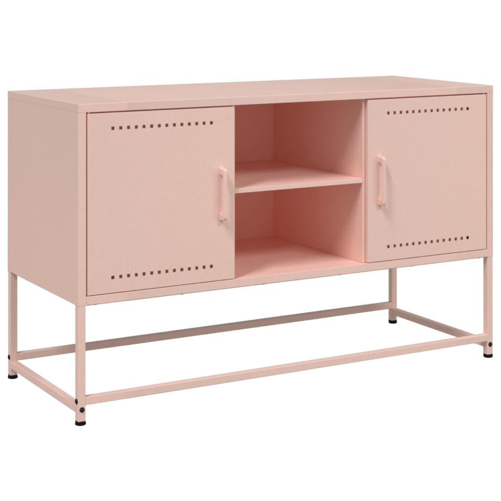 VidaXL Tv-meubel 100,5x39x60,5 cm staal roze
