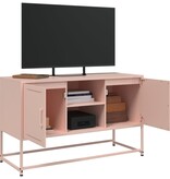 VidaXL Tv-meubel 100,5x39x60,5 cm staal roze