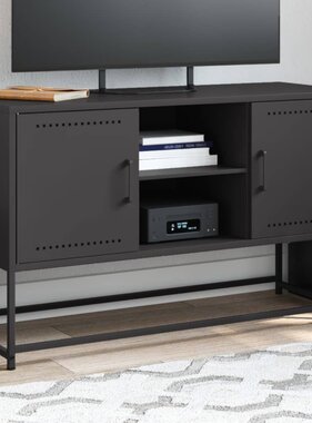 VidaXL Tv-meubel 100,5x39x60,5 cm staal zwart