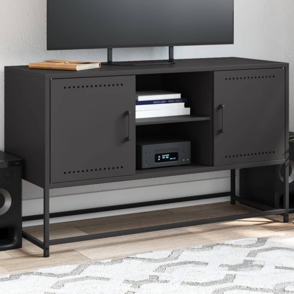 VidaXL Tv-meubel 100,5x39x60,5 cm staal zwart
