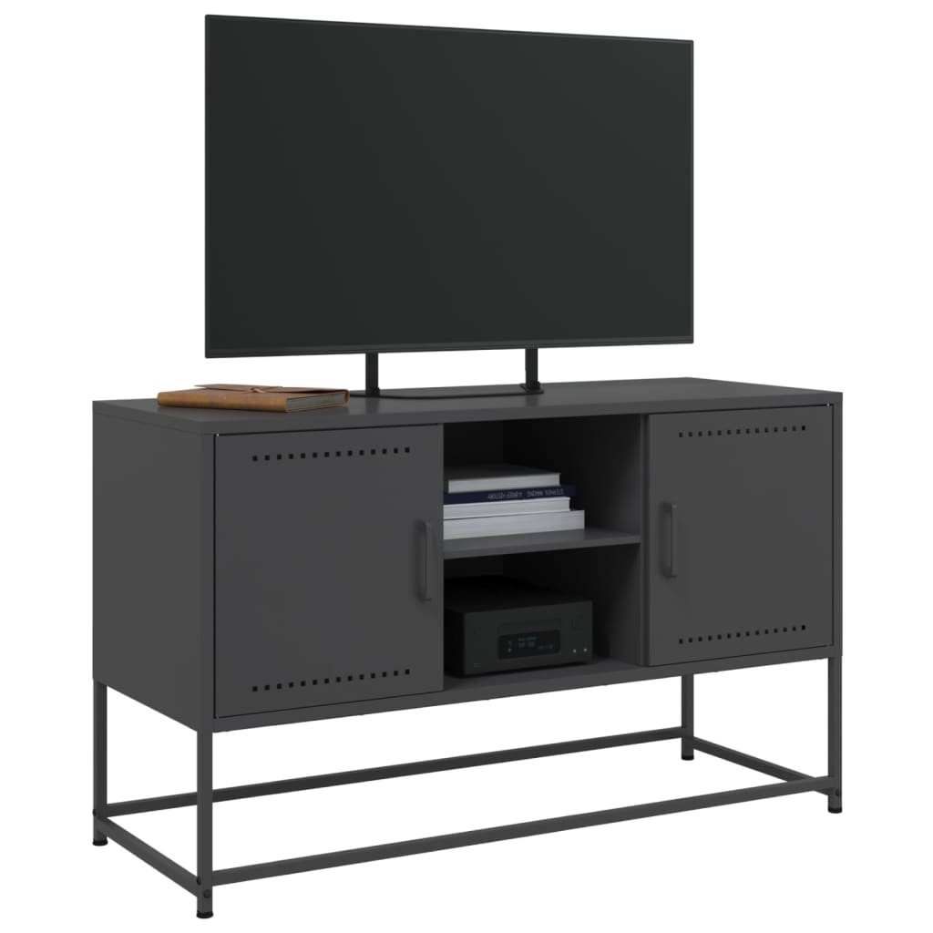 VidaXL Tv-meubel 100,5x39x60,5 cm staal zwart