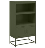 VidaXL Hoge kast 68,5x38,5x123,5 cm staal olijfgroen
