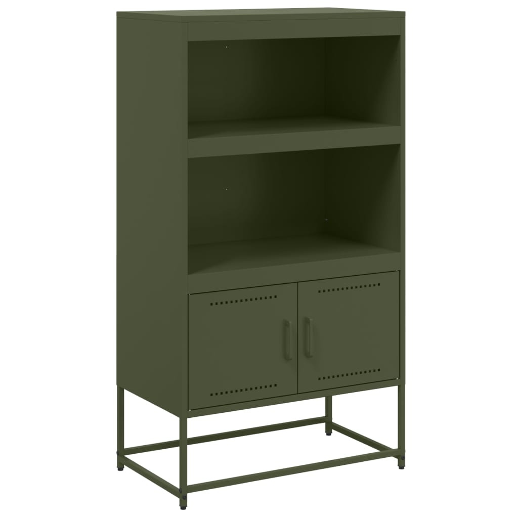 VidaXL Hoge kast 68,5x38,5x123,5 cm staal olijfgroen