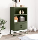 VidaXL Hoge kast 68,5x38,5x123,5 cm staal olijfgroen