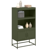 VidaXL Hoge kast 68,5x38,5x123,5 cm staal olijfgroen