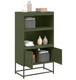 VidaXL Hoge kast 68,5x38,5x123,5 cm staal olijfgroen