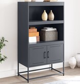 VidaXL Hoge kast 68,5x38,5x123,5 cm staal antracietkleurig