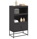 VidaXL Hoge kast 68,5x38,5x123,5 cm staal zwart