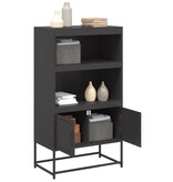VidaXL Hoge kast 68,5x38,5x123,5 cm staal zwart