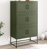 VidaXL Dressoir 68,5x38,5x123,5 cm staal olijfgroen