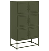 VidaXL Dressoir 68,5x38,5x123,5 cm staal olijfgroen
