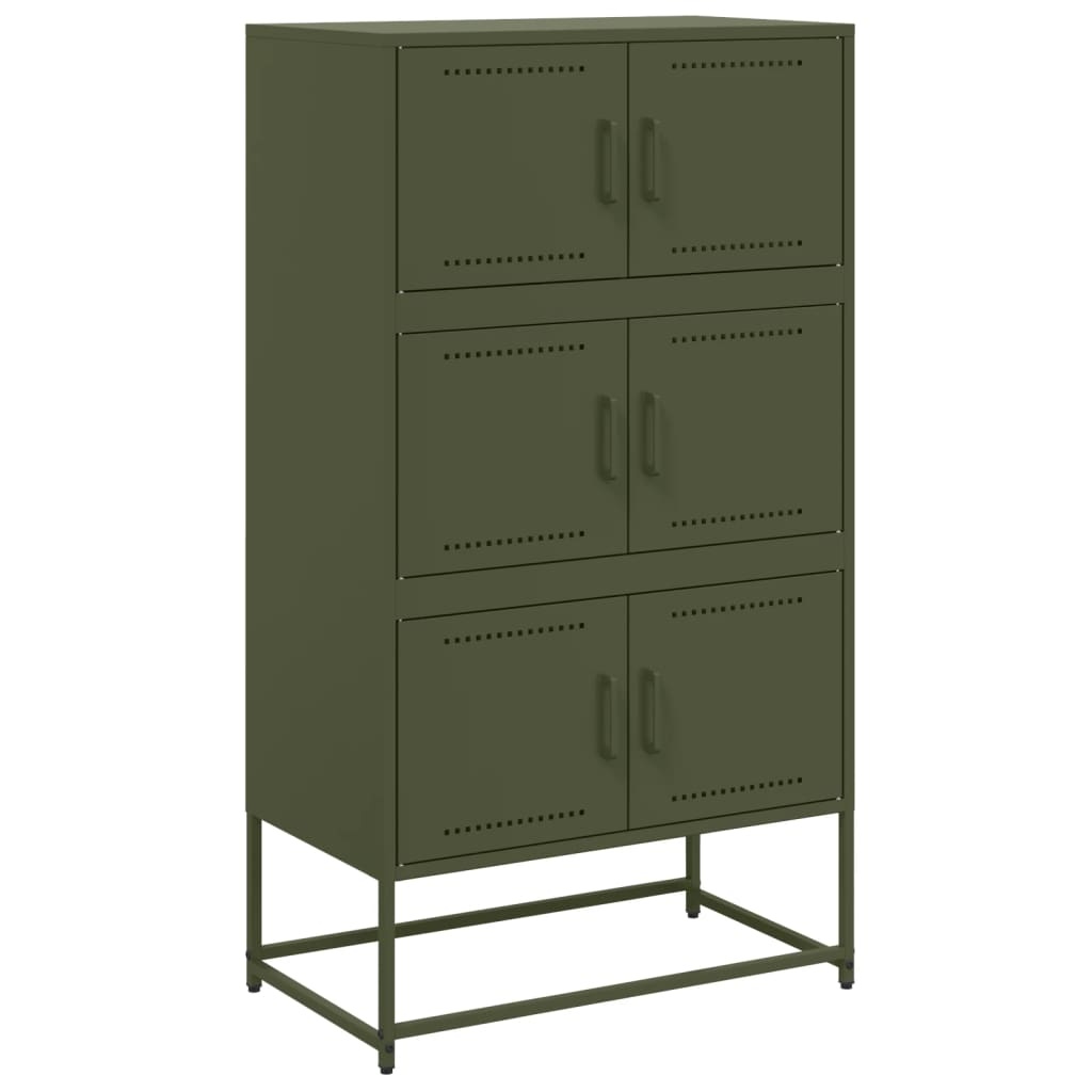 VidaXL Dressoir 68,5x38,5x123,5 cm staal olijfgroen
