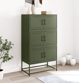 VidaXL Dressoir 68,5x38,5x123,5 cm staal olijfgroen