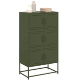 VidaXL Dressoir 68,5x38,5x123,5 cm staal olijfgroen