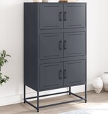 VidaXL Dressoir 68,5x38,5x123,5 cm staal antracietkleurig