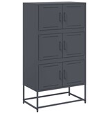 VidaXL Dressoir 68,5x38,5x123,5 cm staal antracietkleurig