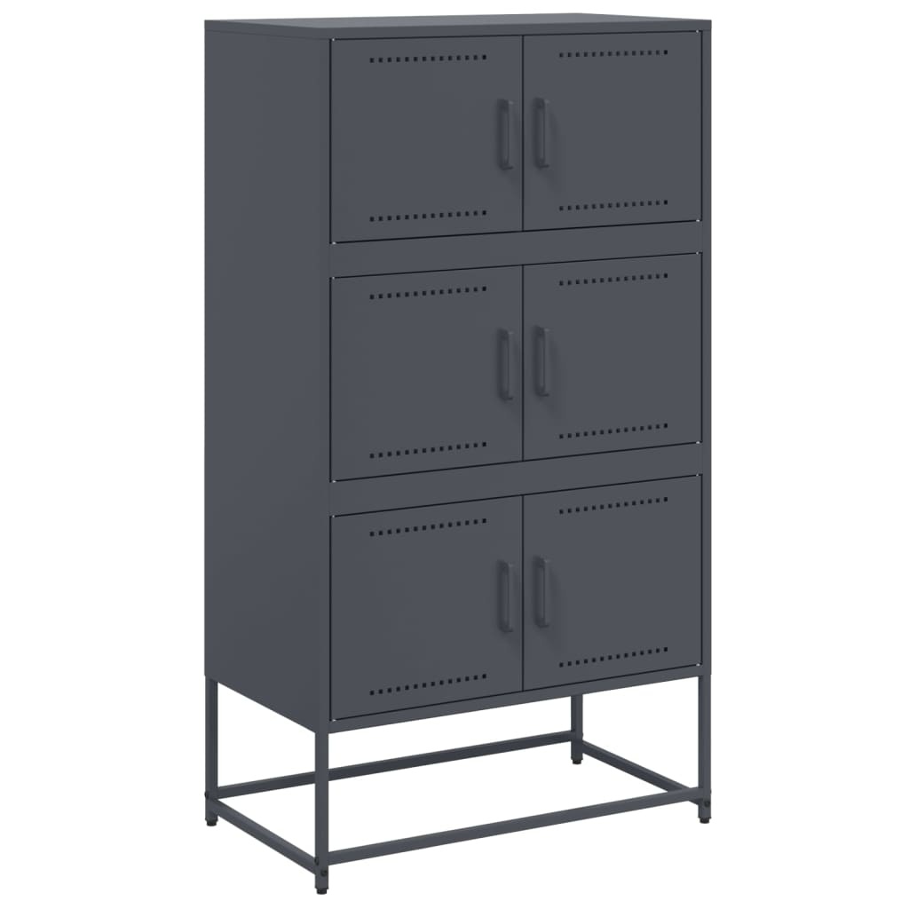 VidaXL Dressoir 68,5x38,5x123,5 cm staal antracietkleurig