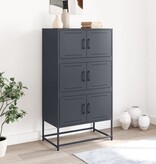 VidaXL Dressoir 68,5x38,5x123,5 cm staal antracietkleurig