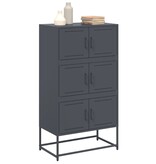 VidaXL Dressoir 68,5x38,5x123,5 cm staal antracietkleurig