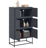 VidaXL Dressoir 68,5x38,5x123,5 cm staal antracietkleurig