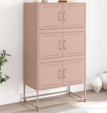 VidaXL Dressoir 68,5x38,5x123,5 cm staal roze