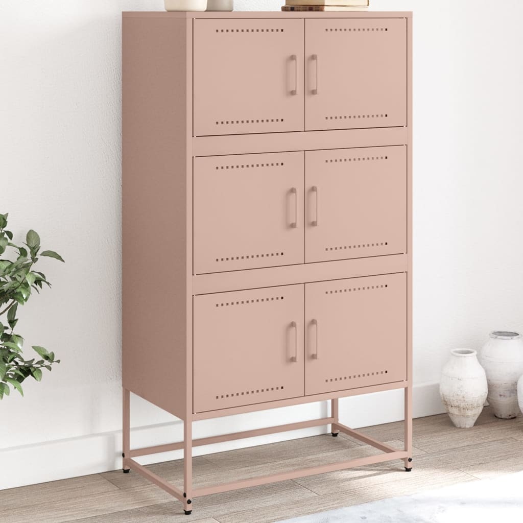 VidaXL Dressoir 68,5x38,5x123,5 cm staal roze