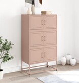 VidaXL Dressoir 68,5x38,5x123,5 cm staal roze