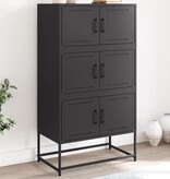 VidaXL Dressoir 68,5x38,5x123,5 cm staal zwart