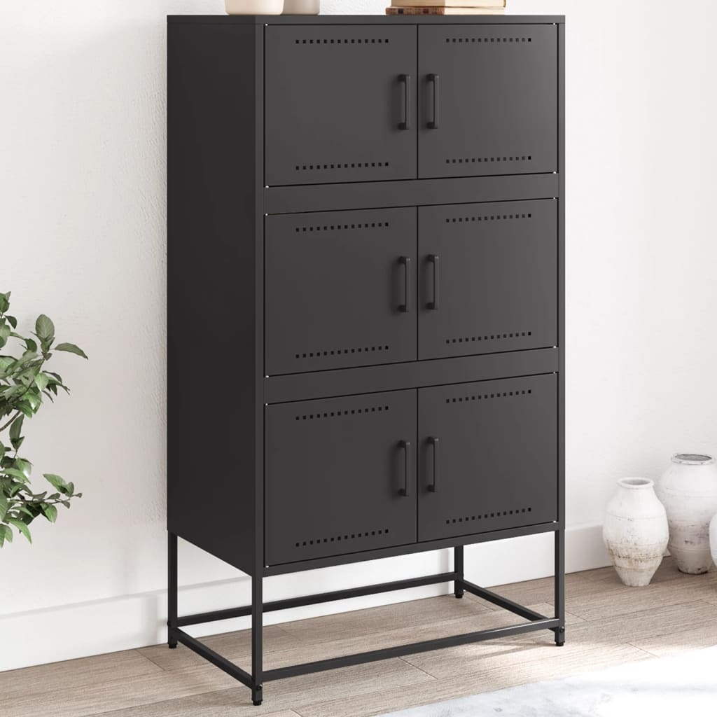 VidaXL Dressoir 68,5x38,5x123,5 cm staal zwart