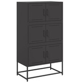 VidaXL Dressoir 68,5x38,5x123,5 cm staal zwart