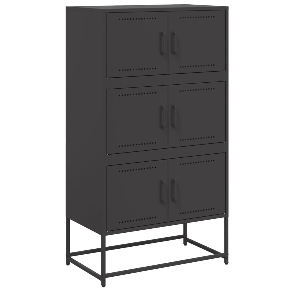 VidaXL Dressoir 68,5x38,5x123,5 cm staal zwart
