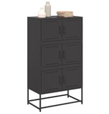 VidaXL Dressoir 68,5x38,5x123,5 cm staal zwart