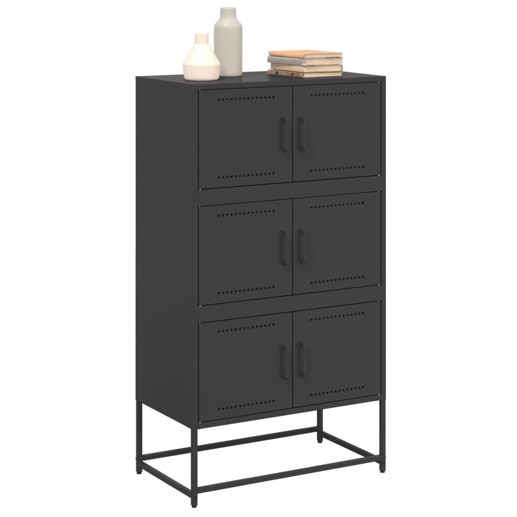 VidaXL Dressoir 68,5x38,5x123,5 cm staal zwart