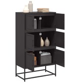 VidaXL Dressoir 68,5x38,5x123,5 cm staal zwart