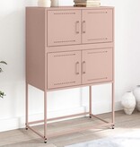 VidaXL Dressoir 68,5x38,5x107 cm staal roze