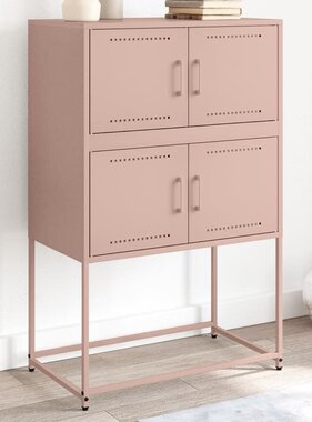 VidaXL Dressoir 68,5x38,5x107 cm staal roze