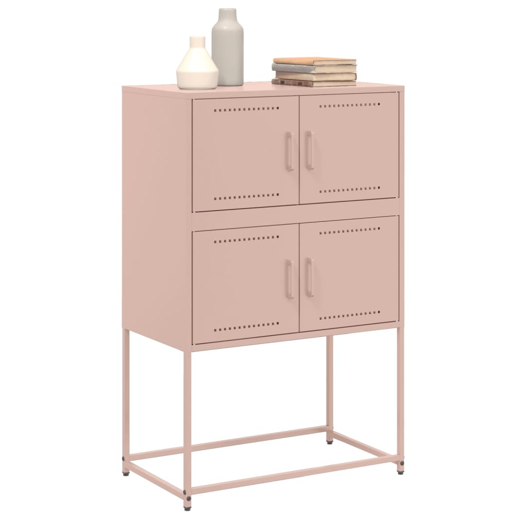 VidaXL Dressoir 68,5x38,5x107 cm staal roze