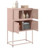 VidaXL Dressoir 68,5x38,5x107 cm staal roze
