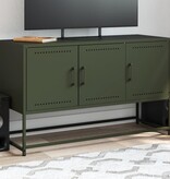 VidaXL Tv-meubel 100,5x39x60,5 cm staal olijfgroen