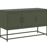 VidaXL Tv-meubel 100,5x39x60,5 cm staal olijfgroen