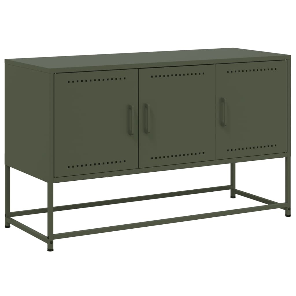 VidaXL Tv-meubel 100,5x39x60,5 cm staal olijfgroen