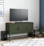 VidaXL Tv-meubel 100,5x39x60,5 cm staal olijfgroen