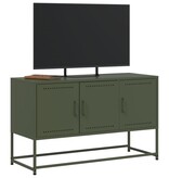 VidaXL Tv-meubel 100,5x39x60,5 cm staal olijfgroen