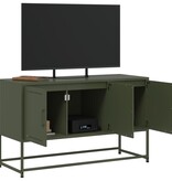 VidaXL Tv-meubel 100,5x39x60,5 cm staal olijfgroen