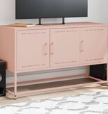 VidaXL Tv-meubel 100,5x39x60,5 cm staal roze