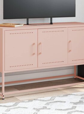VidaXL Tv-meubel 100,5x39x60,5 cm staal roze