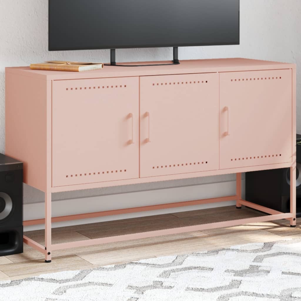 VidaXL Tv-meubel 100,5x39x60,5 cm staal roze