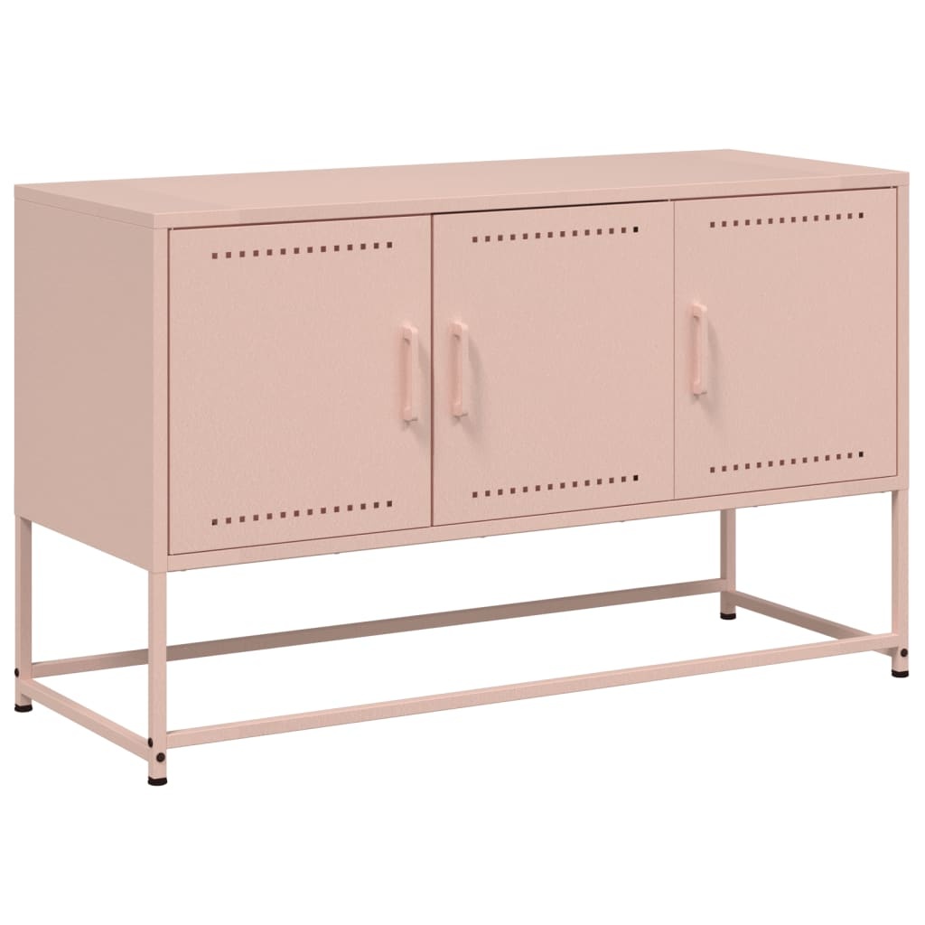 VidaXL Tv-meubel 100,5x39x60,5 cm staal roze