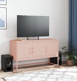 VidaXL Tv-meubel 100,5x39x60,5 cm staal roze