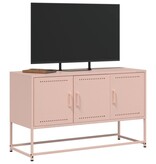 VidaXL Tv-meubel 100,5x39x60,5 cm staal roze